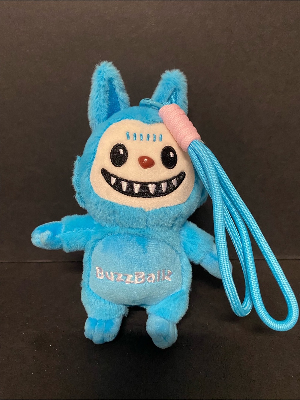 Buzz Balls Blue Plush Keychain Toy - Cute Blue Monster